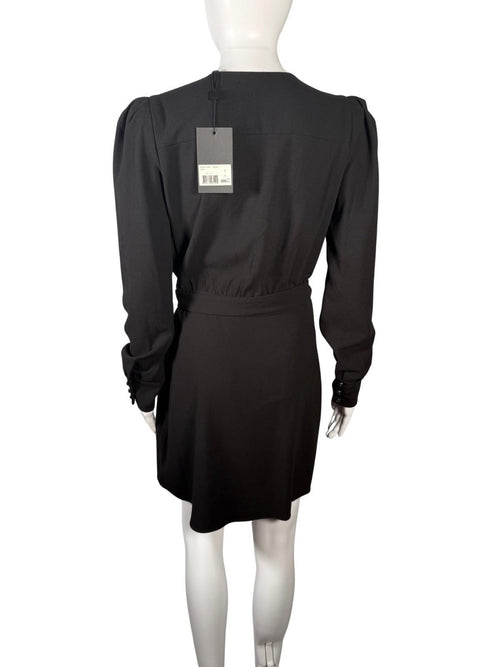 The Kooples Black Wrap Dress US Size Small, FR 1 NWT
