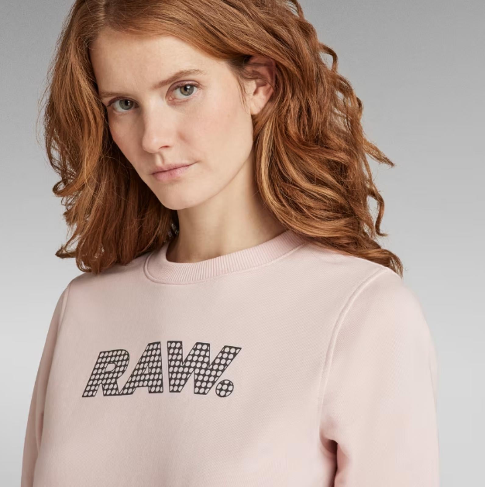 NWT G-Star RAW Anglaise Graphic Crewneck Sweatshirt Womens Pink Small $110 MSRP