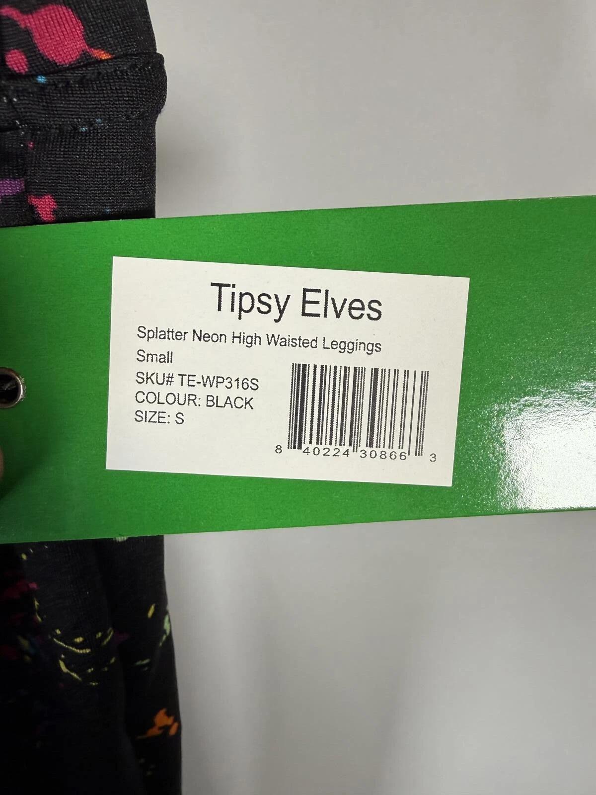 NWT Tipsy Elves Neon Splatter Women's Leggings Small