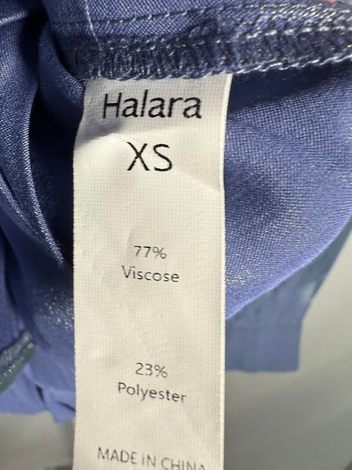 NWT Halara Pocket High Low Curved Hem Shine Oversize Work Shirt Troposphere XS