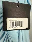 NWT MacDuggal Foldover Long Sleeve Jeweled Midi Dress Powder Blue Size 0