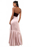 NWT Lulus Mesmerizing Impression Mauve Pink Mixed Media Halter Maxi Dress XS