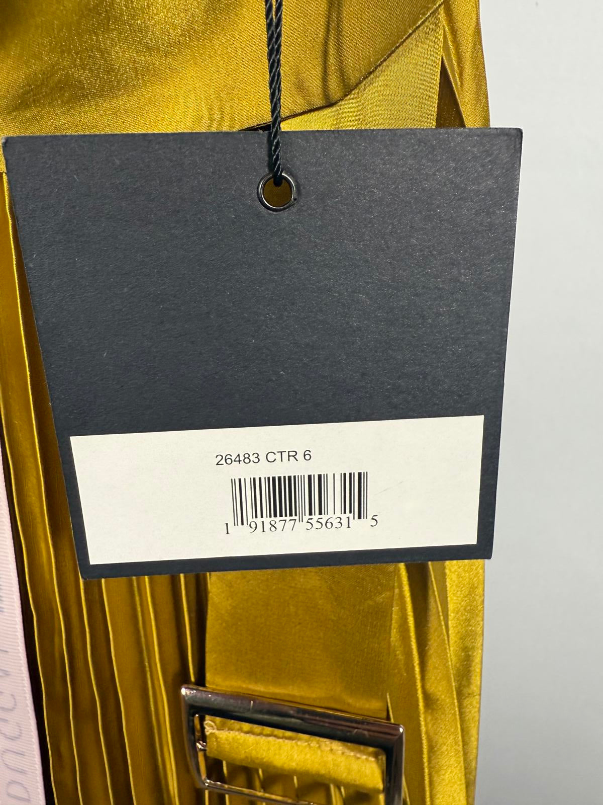 NWT Mac Duggal 26483 Pleated Capsleeve with Belt Dress Size 6