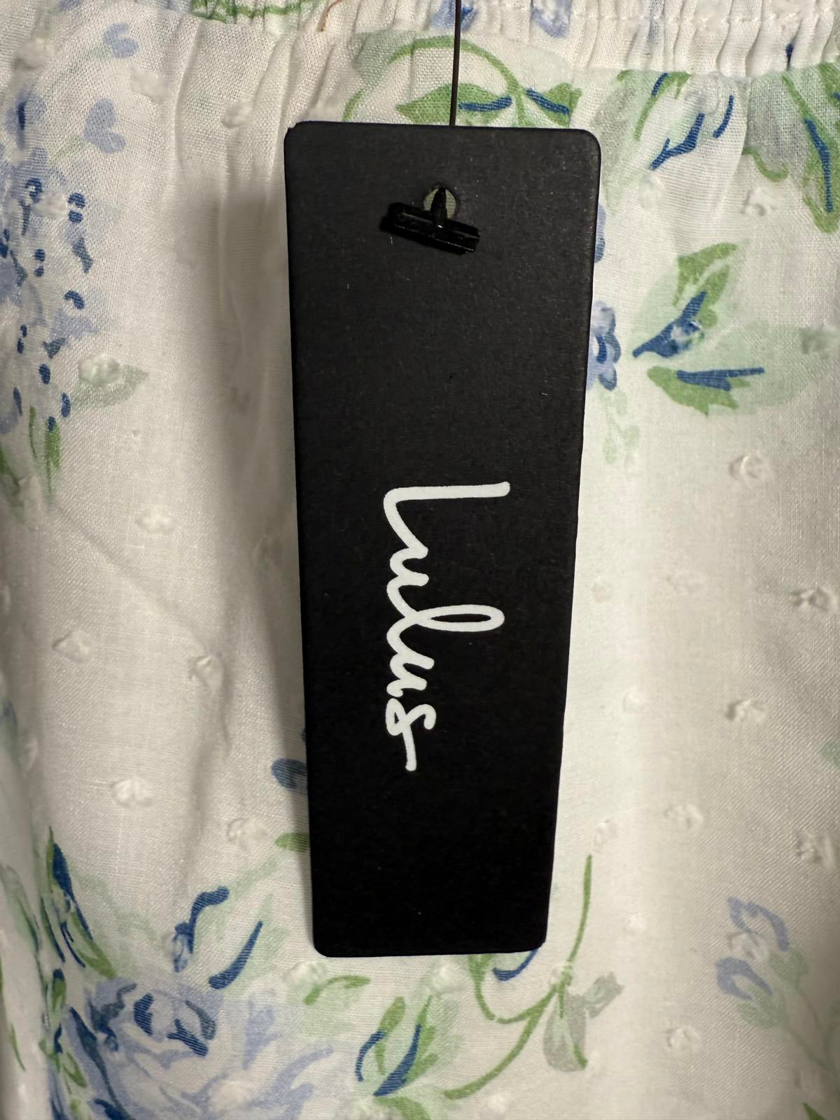 Lulus Springtime Sentiments White Floral Swiss Dot Ruffled Mini Skirt - XL