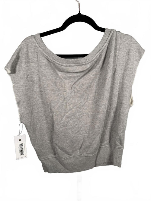 Spiritual Gangster "La Vida" Heather Gray Off The Shoulder Sweatershirt - XS