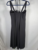 NWT Halara Square Neck Drawstring Tie Front Flounce Long Sleeve Dress Black S