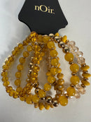 NWT nOir Jewelry Women's Beaded Stretch Bracelets Set - Yellow & Gold Tones