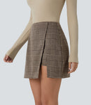 NWT Halara High Waisted 2-in-1 Pocket Houndstooth Plaid Mini Casual Skirt S