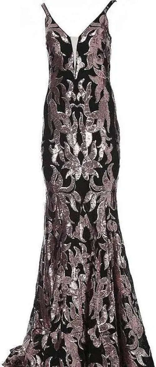Jovani 3263A Black/Rose Size 2 NWT