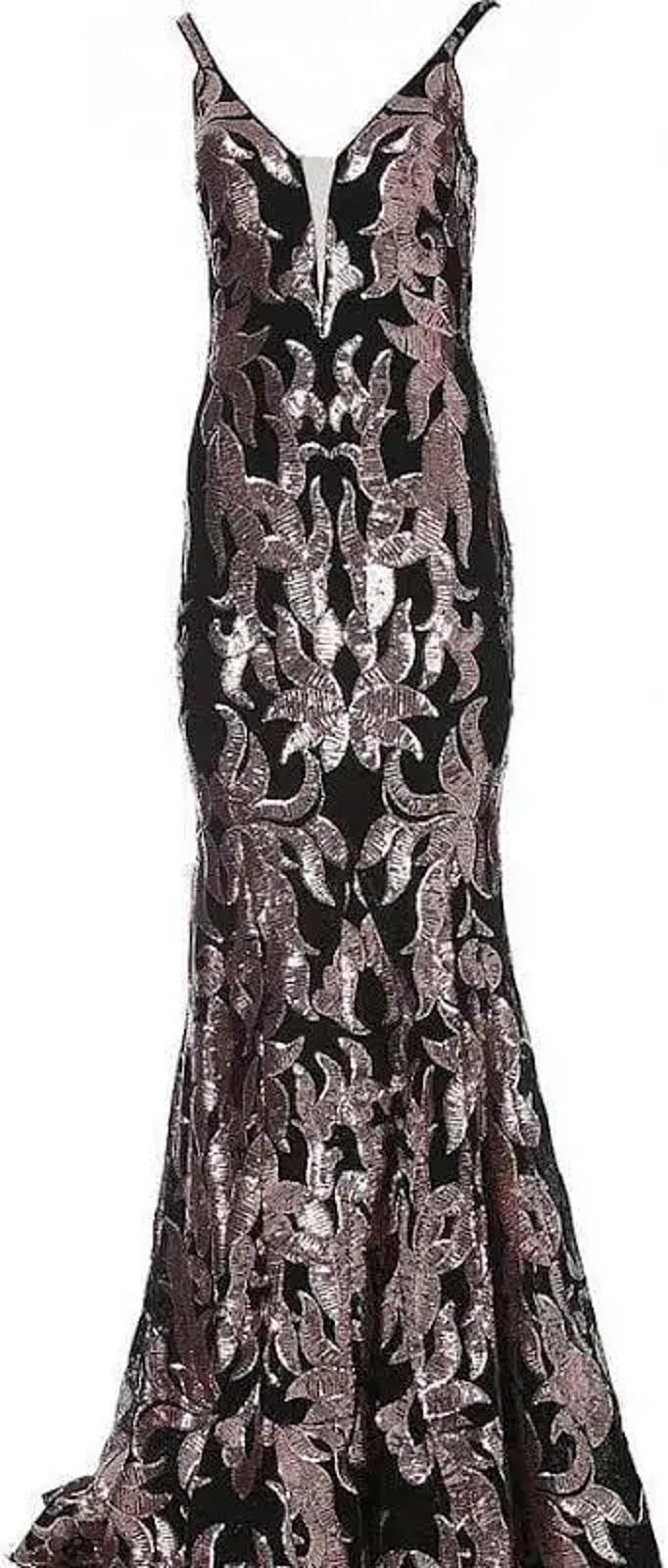 Jovani 3263A Black/Rose Size 2 NWT