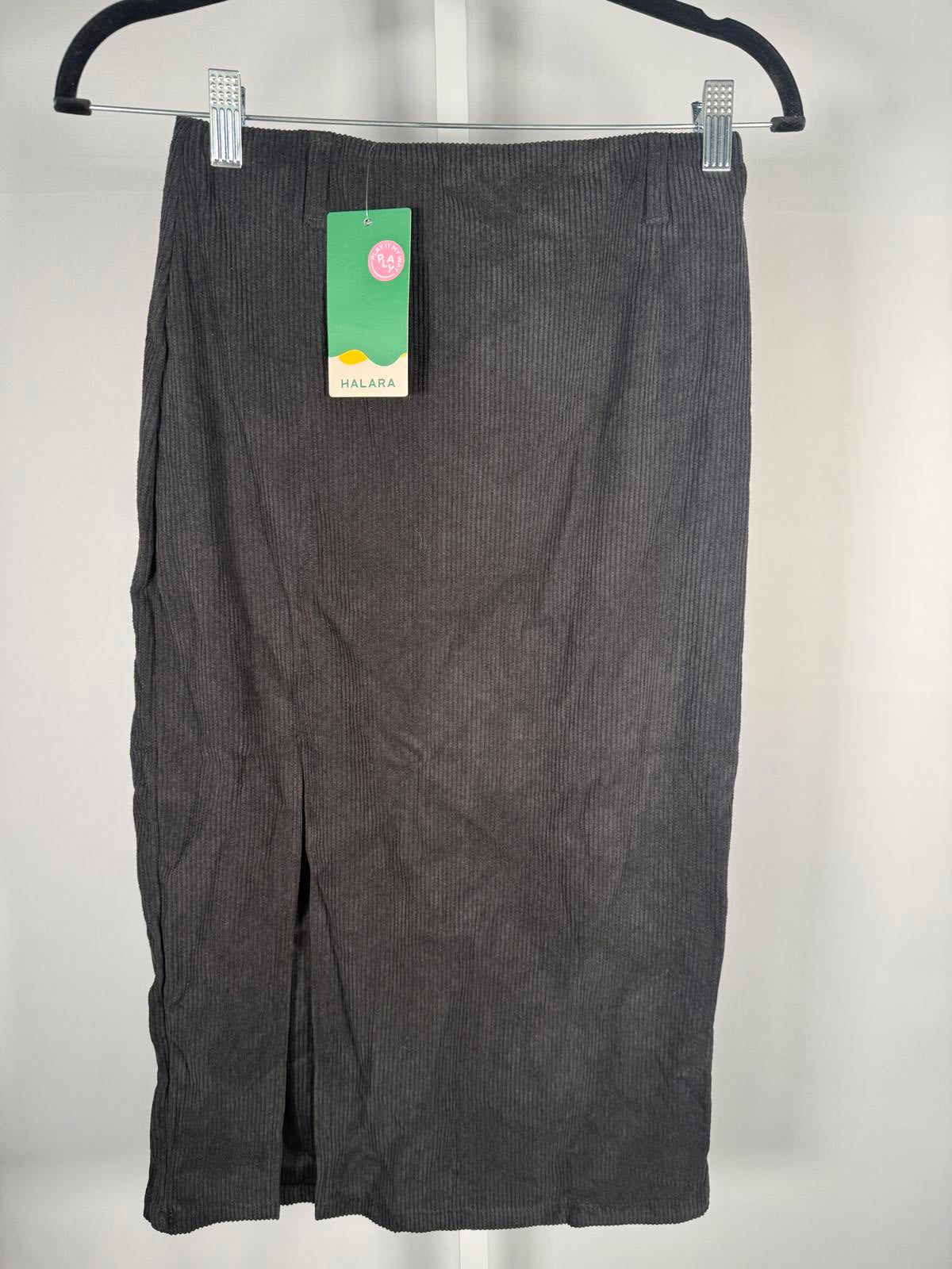 NWT Halara High Waisted Hem Midi Corduroy Casual Skirt, Size XS