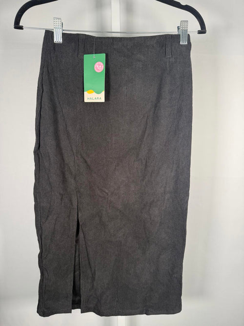 NWT Halara High Waisted Hem Midi Corduroy Casual Skirt, Size XS