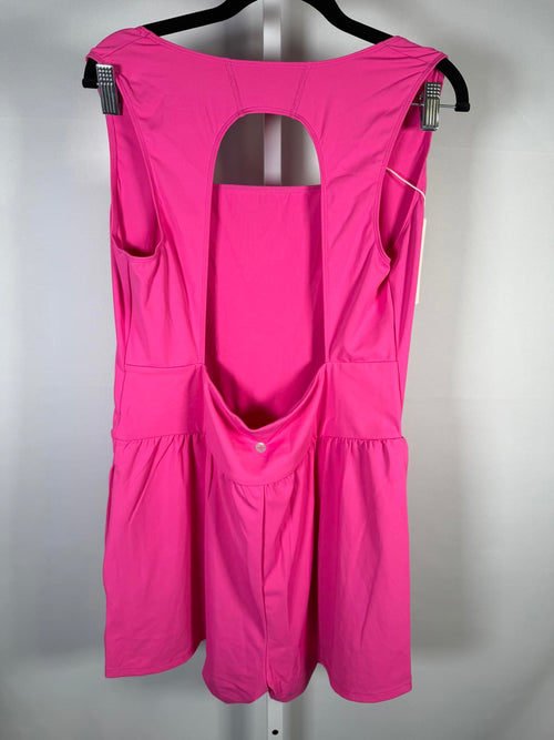 NWT Halara Bright Pink Romper with Open Back Size XL