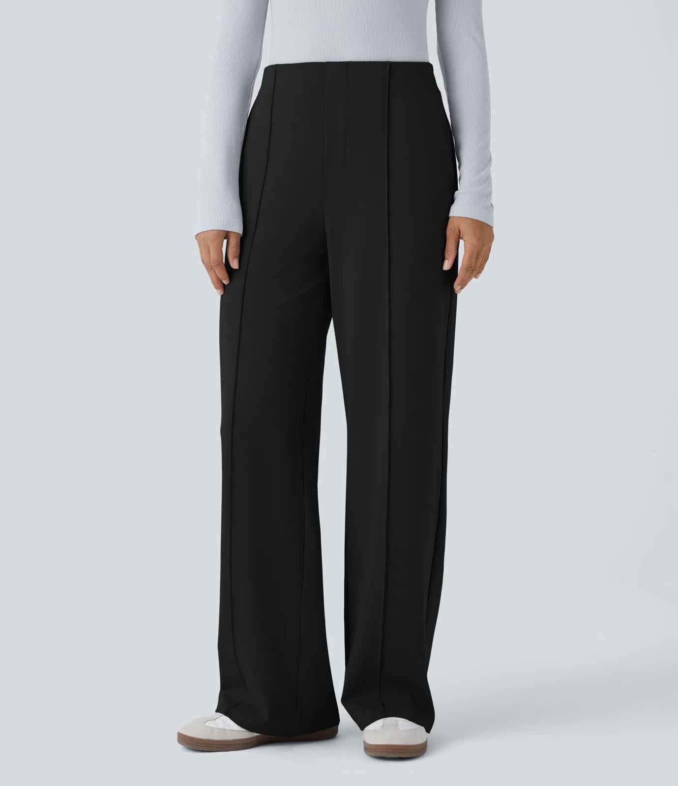 NWT Halara Flex™ Mid High Waisted Pocket Work Pants Black M