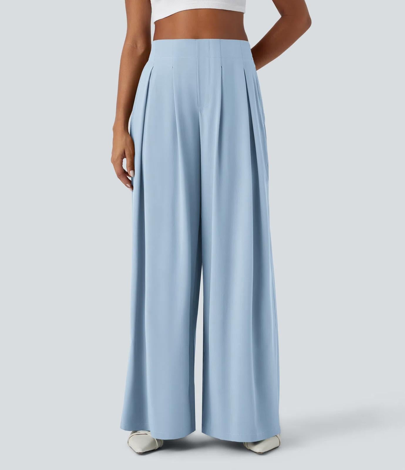 NWT Halara Breezeful High Waisted Wide Leg Flowy Palazzo Casual Pants Size M