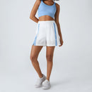 NWT Halara Women's Casual White Shorts with Light Blue Stripe Detail Size XS