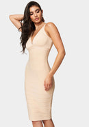 NWT Bebe Women's Beige Bandage Cocktail Dress Size S