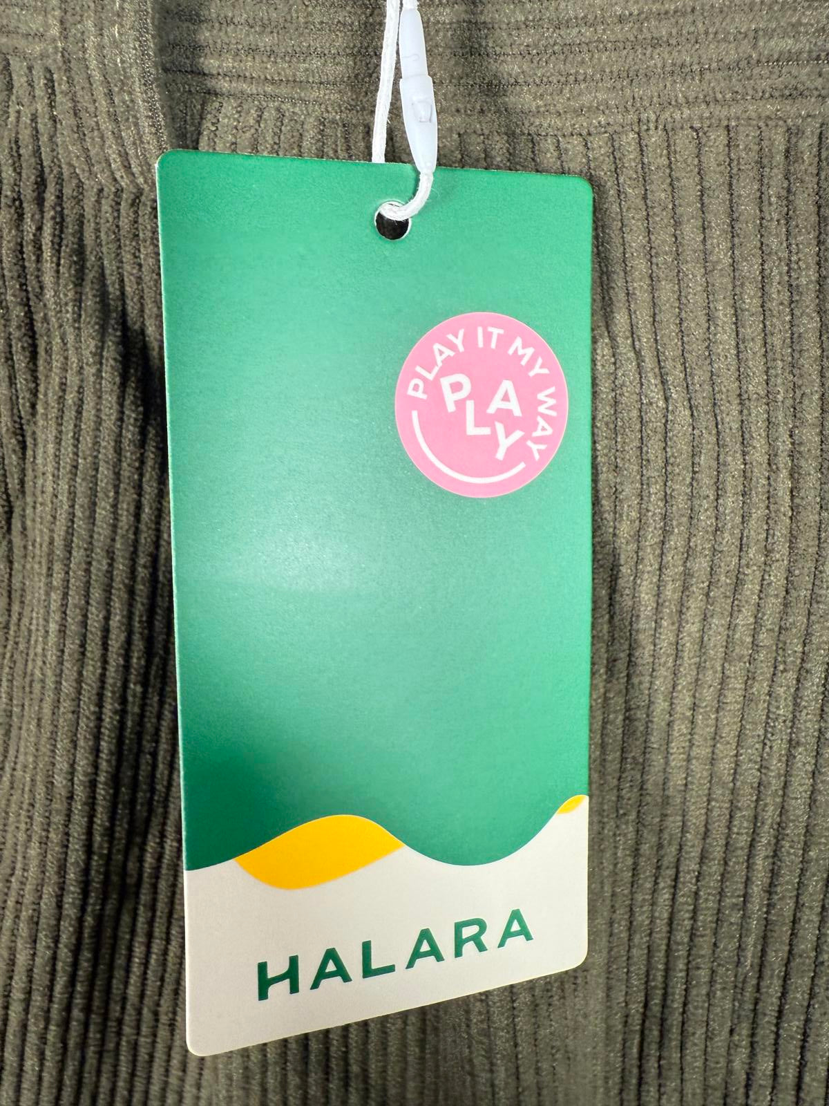 NWT Halara Mid Rise Zipper Pocket Corduroy Casual Pants Green Size M Tall