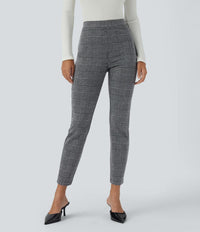 NWT Halara Flex™ High Waisted Pocket Houndstooth Plaid Skinny Work Pants Size S