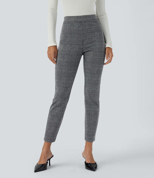 NWT Halara Flex™ High Waisted Pocket Houndstooth Plaid Skinny Work Pants Size S