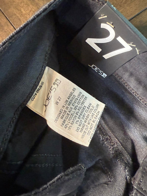 Joes JeansJet Black Rollin Zip Skinny Jeans Size 27. NWT