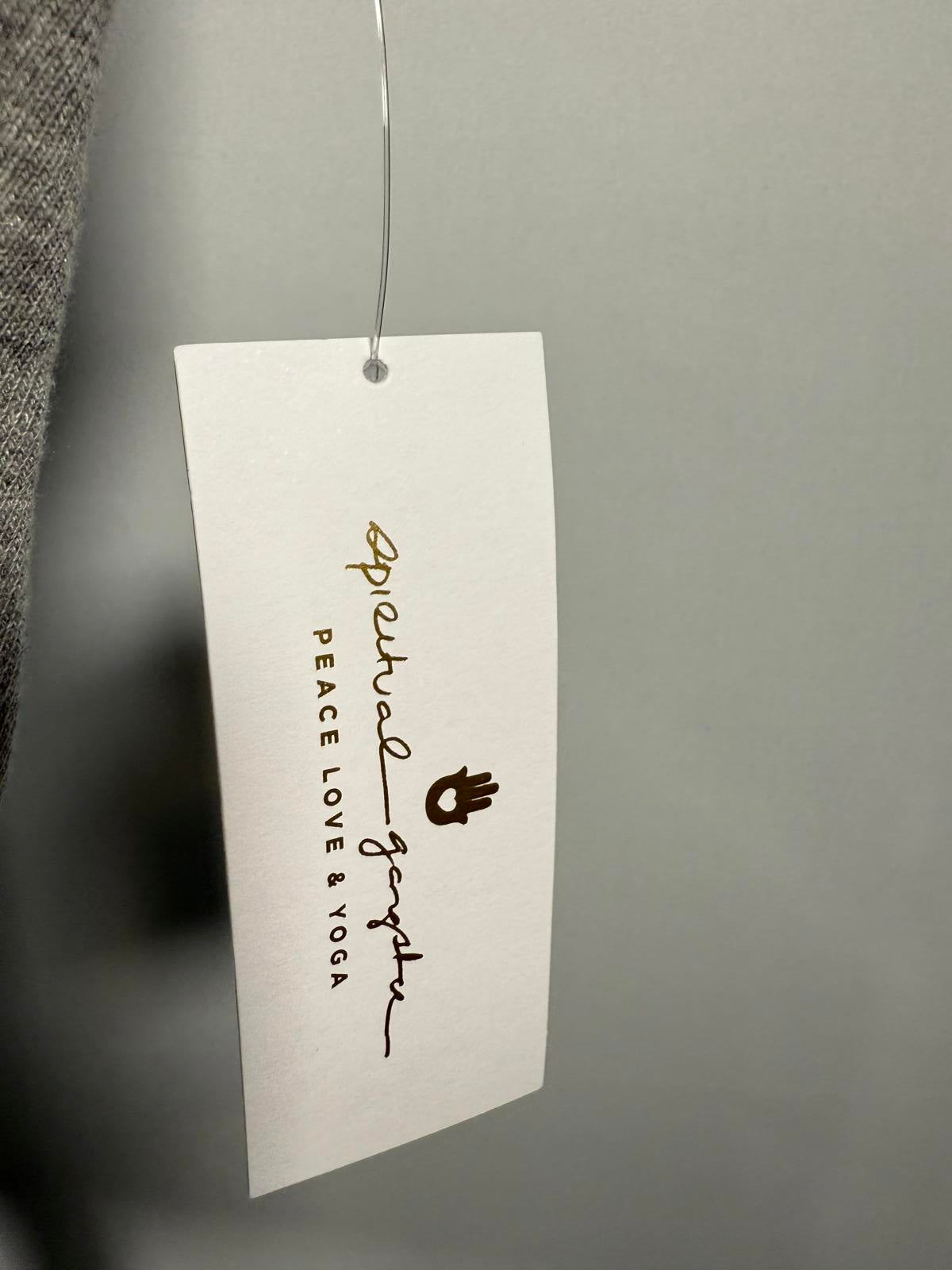 Spiritual Gangster "La Vida" Heather Gray Off The Shoulder Sweatershirt - XS