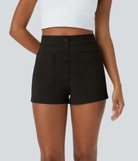 NWT Halara High Waisted Pockets Casual Shorts 2.5'' Black S