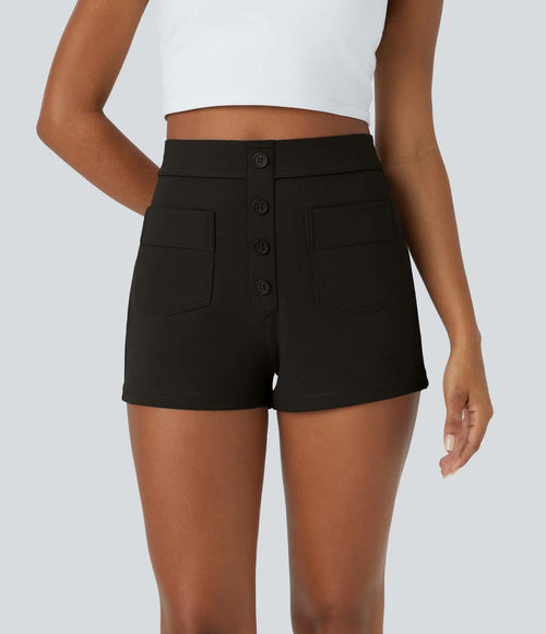 NWT Halara High Waisted Pockets Casual Shorts 2.5'' Black S