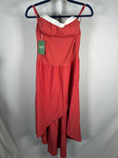 NWT Halara Breezeful High Low 2-Piece Pocket Midi Casual Dress Kapok Red L
