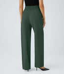 NWT Halara High Waisted Shirred Straight Leg Work Pants M, Petite