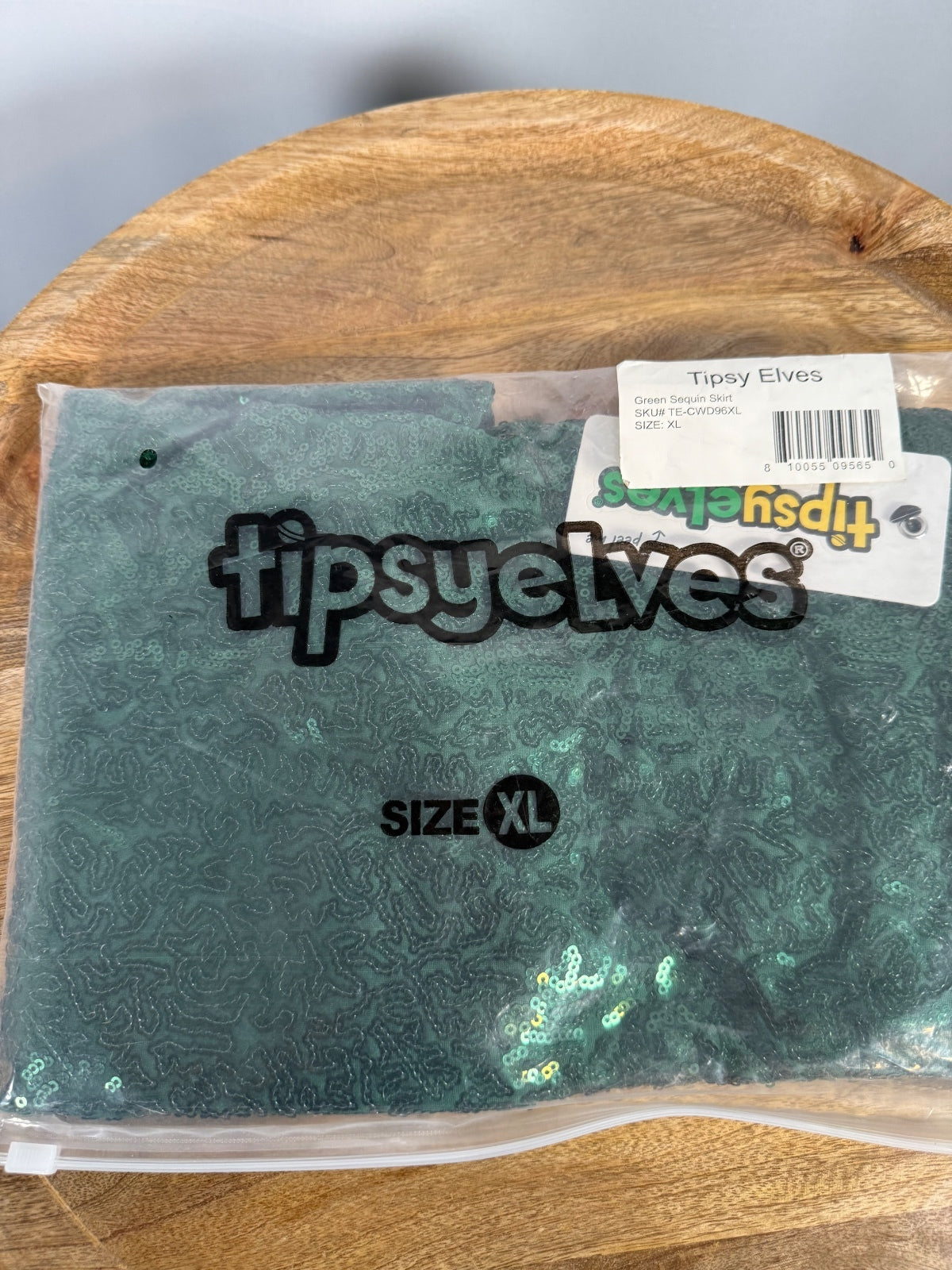 NWT Tipsy Elves Women's Green Sequin Skirt Size XL