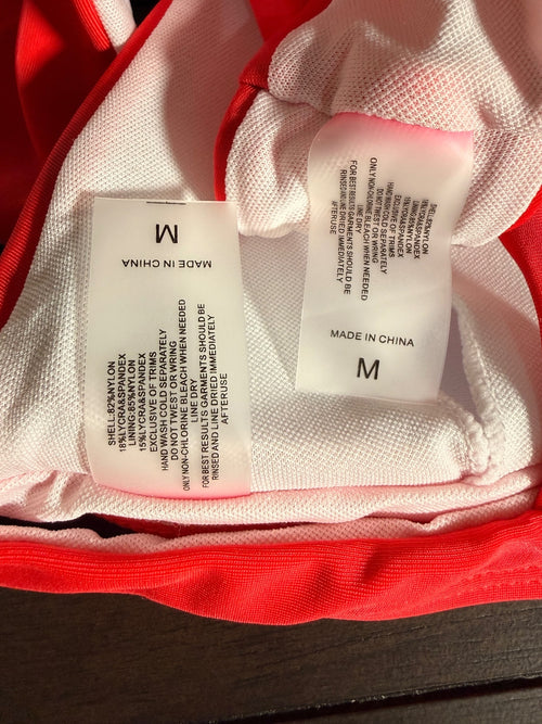 NWT Cupshe Red Triangle Bikini Adjustable Straps Thong 2 Piece Size M