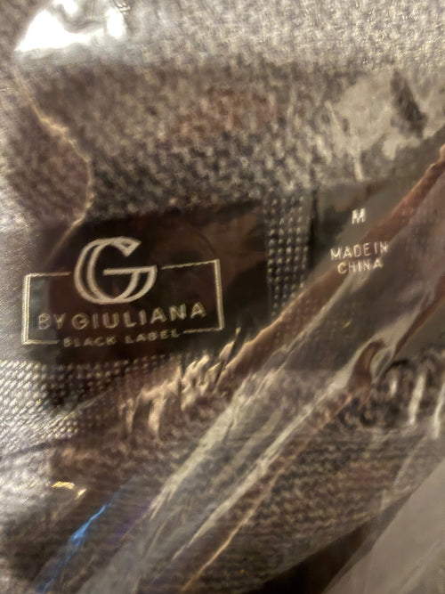 G By Giuliana Black Label Gray Faux Leather Trim Coat Jacket Size Medium