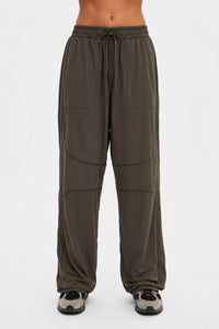 NWT Girlfriend Collective Flex Track Reversible Fleece Pant Olive XXL