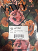 NWT Something Navy Floral Ruffle Button Up Dress Black Combo Size Small