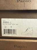 NWB Linea Paolo Anna Blush Perforated Suede Wedge Sneakers Size 10