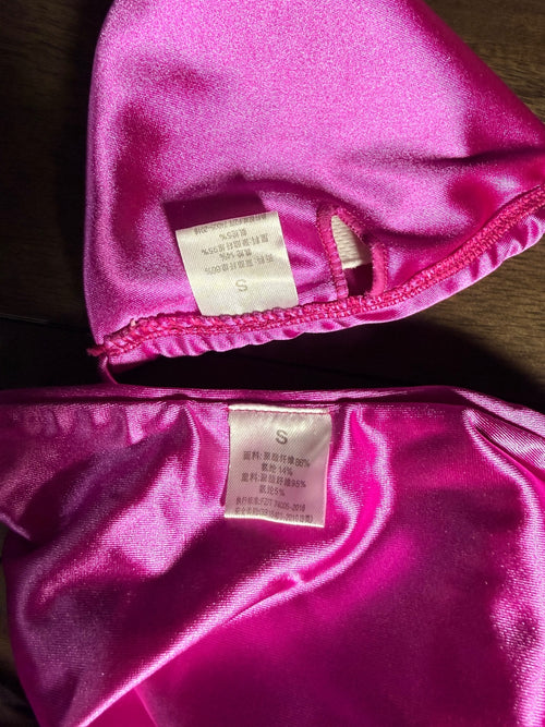 NWT CUPSHE Women’s Pink Triangle Tie Side Bikini Set Size Small