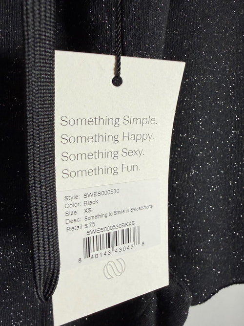 NWT Something Navy Something to Smile In Black Sweatshorts Size XS
