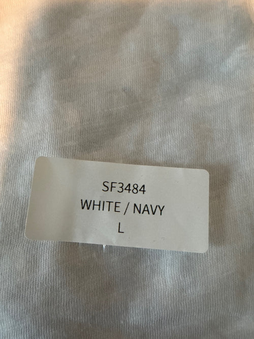 NWT Six Fifty White Navy Long Sleeve Top Size Large