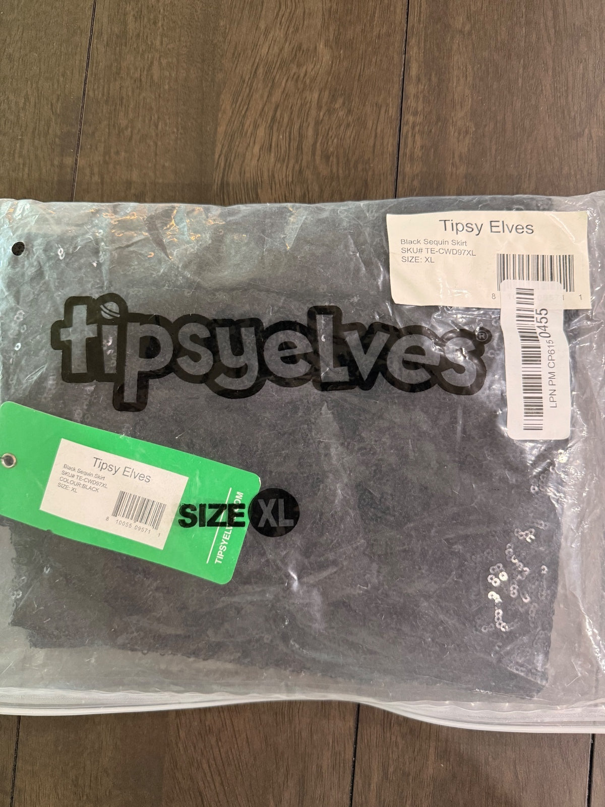 NWT Tipsy Elves Women's Black Sequin Skirt Size XL