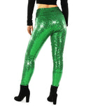 NWT Tipsy Elves Green Sequin High Waisted Leggings Size Large