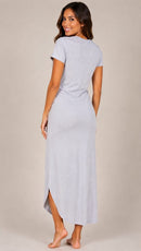 NWT Six Fifty Baby Blue Crew Neck Short Sleeve Maxi Dress Size Small