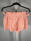 NWT Something Navy Hazel Floral Paperbag Sweatshorts Pale Peach Size Small