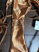 NWT CUPSHE Women’s Bronze Triangle Tie Side Bikini Set Size Small