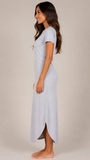 NWT Six Fifty Baby Blue Crew Neck Short Sleeve Maxi Dress Size XS