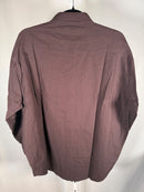 NWT Something Navy Brown Classic Button Up Long Sleeve Shirt Size XS