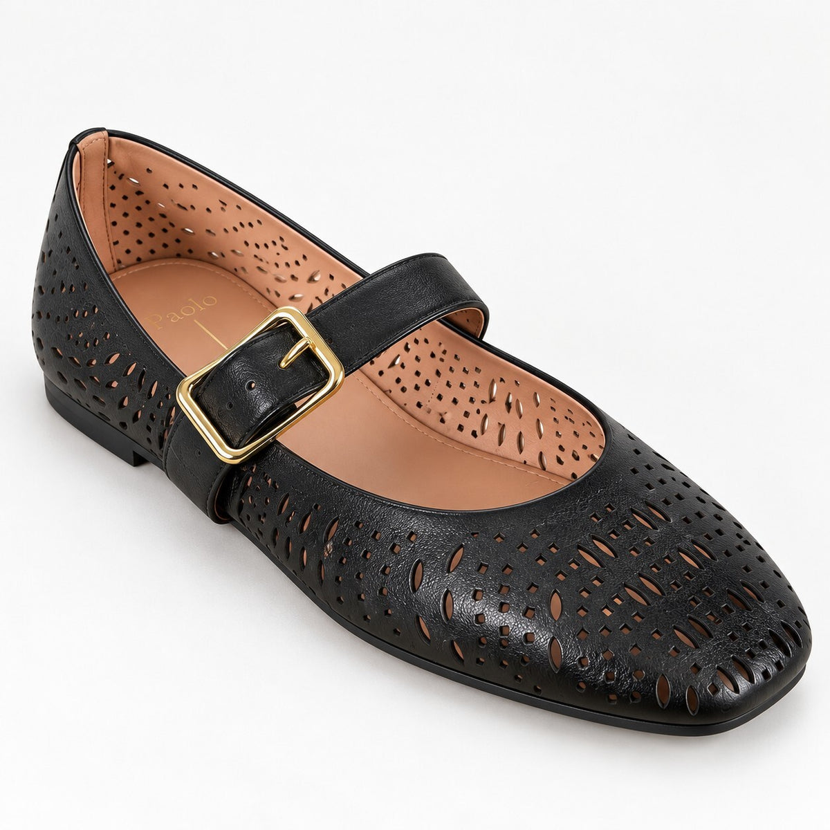 NWB Linea Paolo Miller Black Nappa Leather Mary Jane Flats Size 5