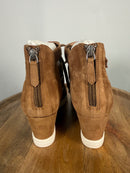 NWB Linea Paolo Fave Tan Kid Suede Cutout Wedge Sneakers Size 9