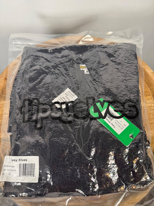 NWT Tipsy Elves Women's Black Sequin Dress Size 1X
