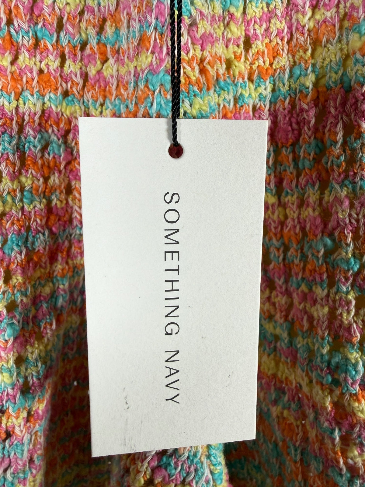 NWT Something Navy Rainbow Multicolor Knit Sweater Shorts Size Medium